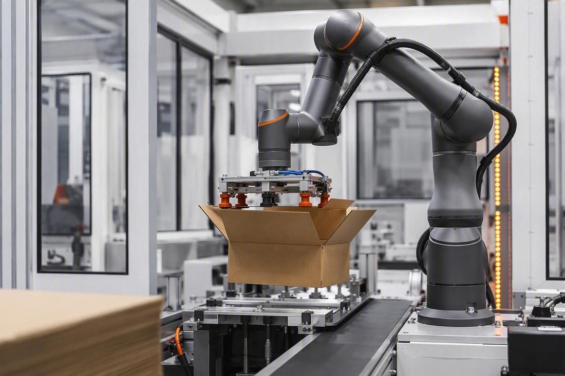 Dual-Cobot Integrated Erect, Pack & Palletize Line